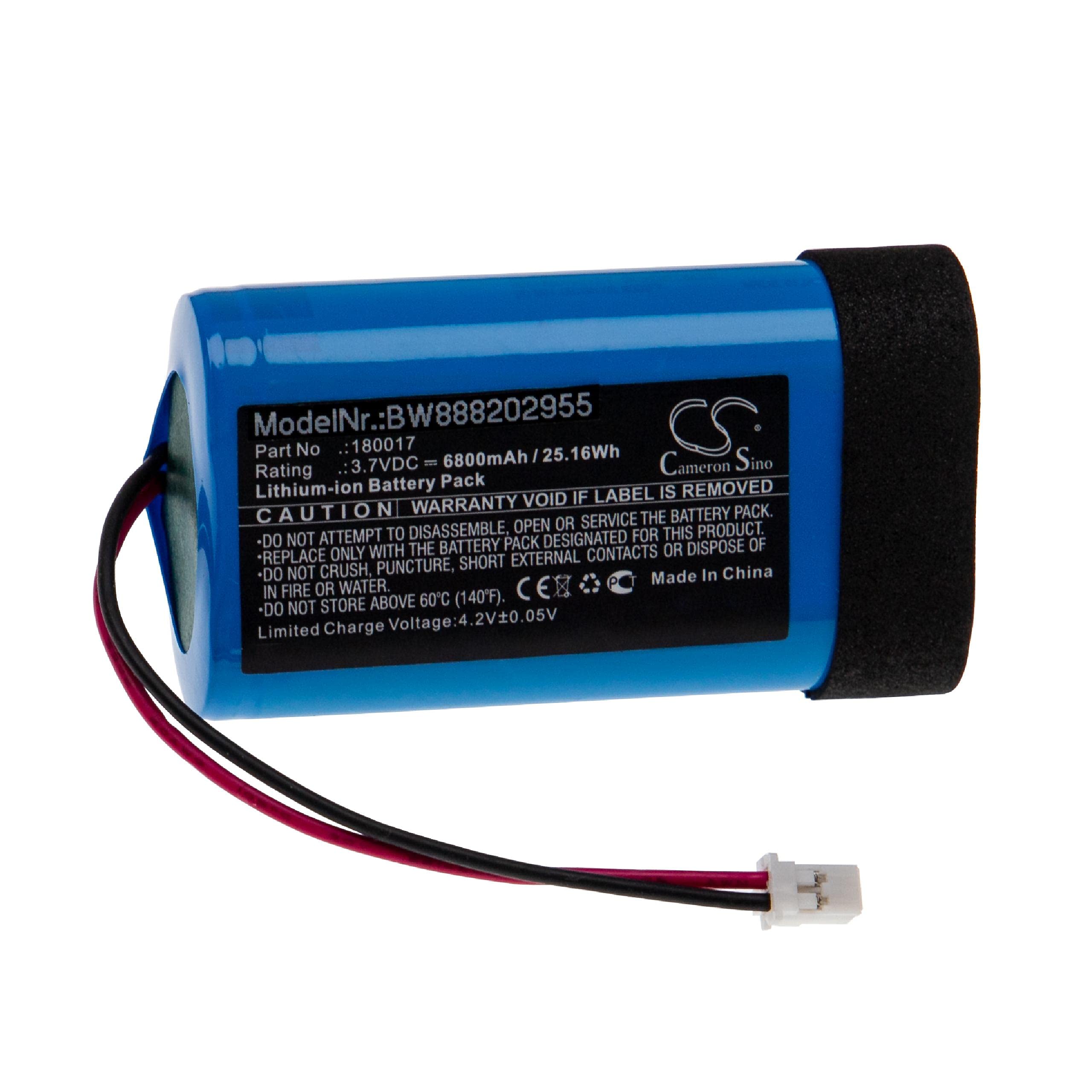 vhbw1x Battery Replacement for Braven 180017 for Loudspeaker (6800mAh, 3.7 V, Li-Ion)