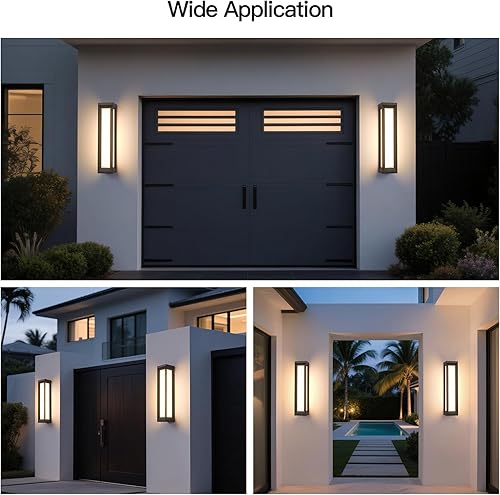 Miniatura 7 de Luces de pared para exteriores, aplique de pared grande de 26 pulgadas para casa, 3000 K LED para puerta delantera exterior, montaje en pared, luces