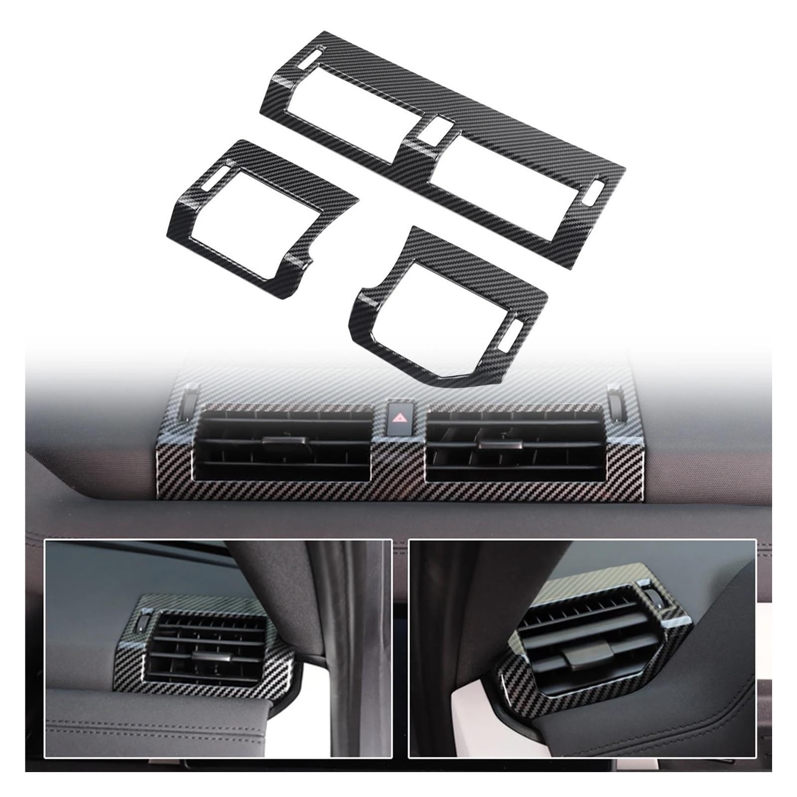 Molduras Interiores Para Land Para Rover Para Defender 110 2020 2021 2022 2023 Embellecedor Cubierta Aire Acondicionado Lateral Accesorios Volante Izquierda Consola Trasera Cubierta(Carbon Fiber look)