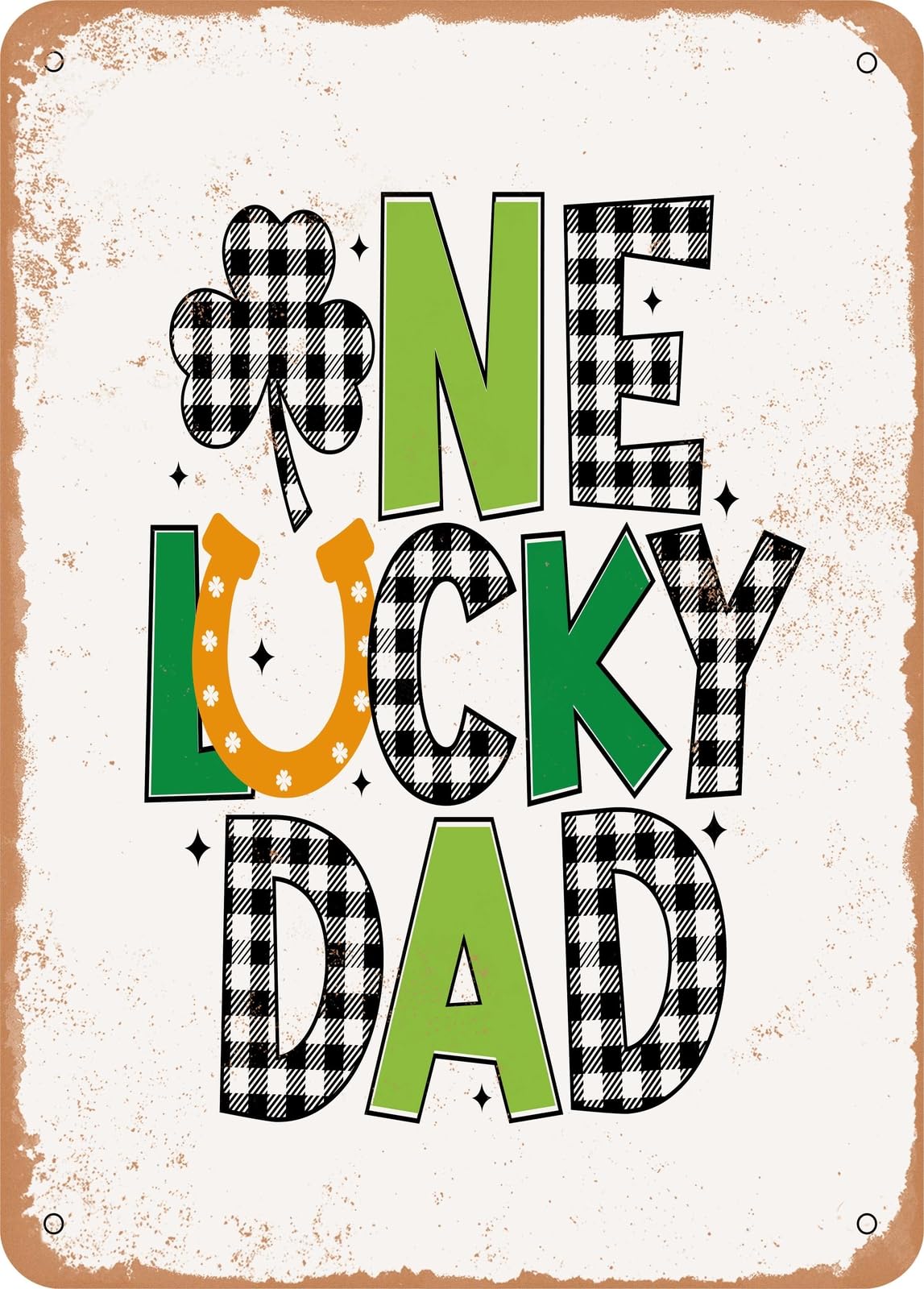 Metal Sign - One Lucky Dad - Vintage Look home decor