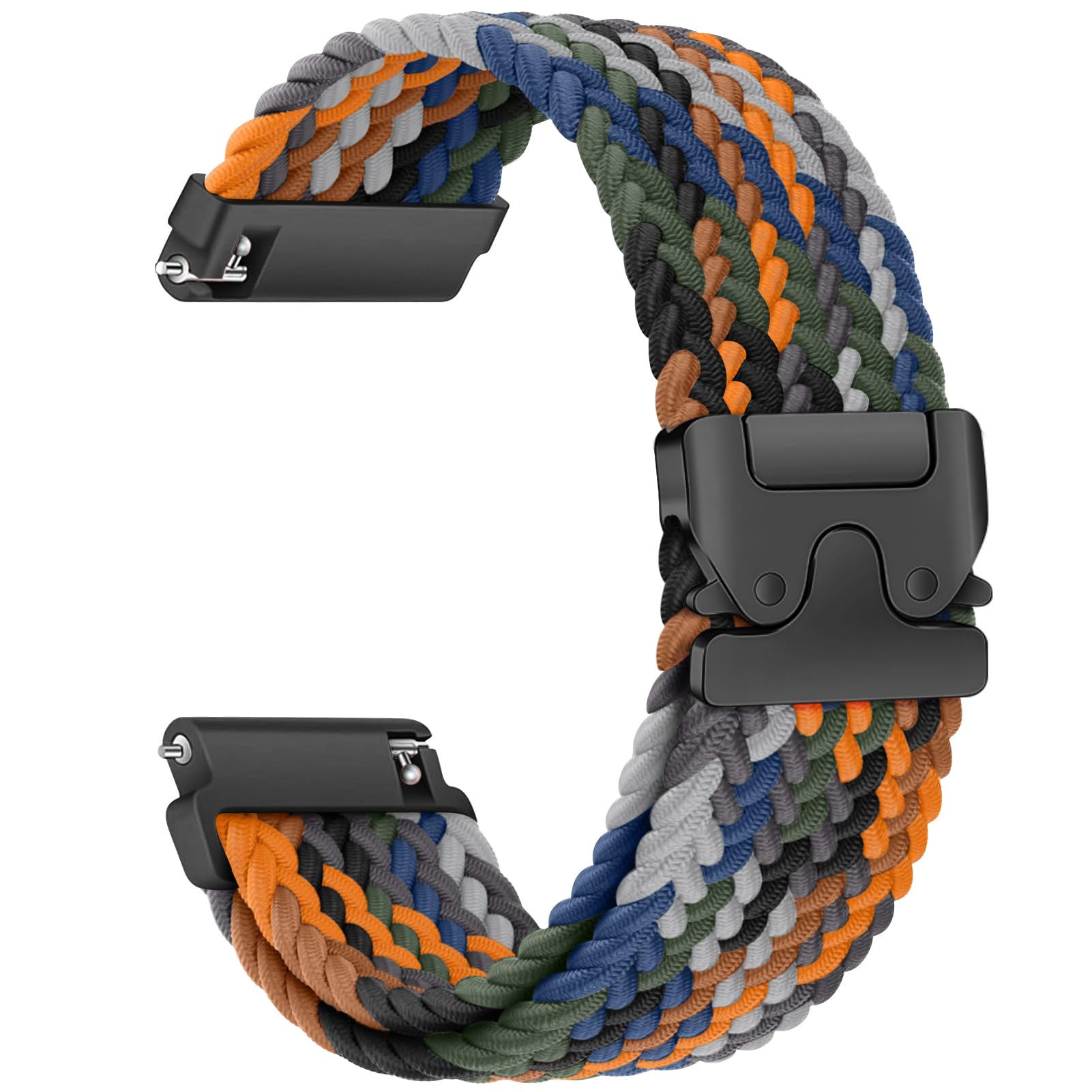 Correas de nailon trenzado para Garmin Venu 3S 2S/Vivoactive 4S/Vivomove 3S/Forerunner 255S 265S Band para mujer, 18 mm, magnética/paracaídas con hebilla elástica para Huawei Watch Gt 5/4 de 41 mm