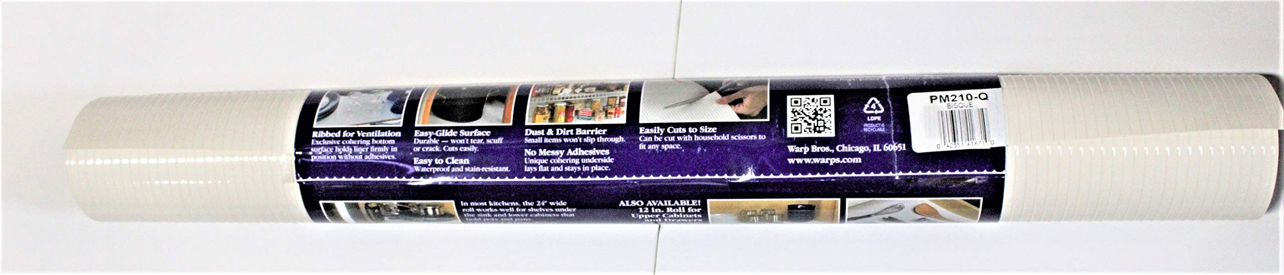 Warp's Plast-O-Mat 10 ft. L x 24 in. W Bisque Non Adhesive Ribbed Shelf Liner