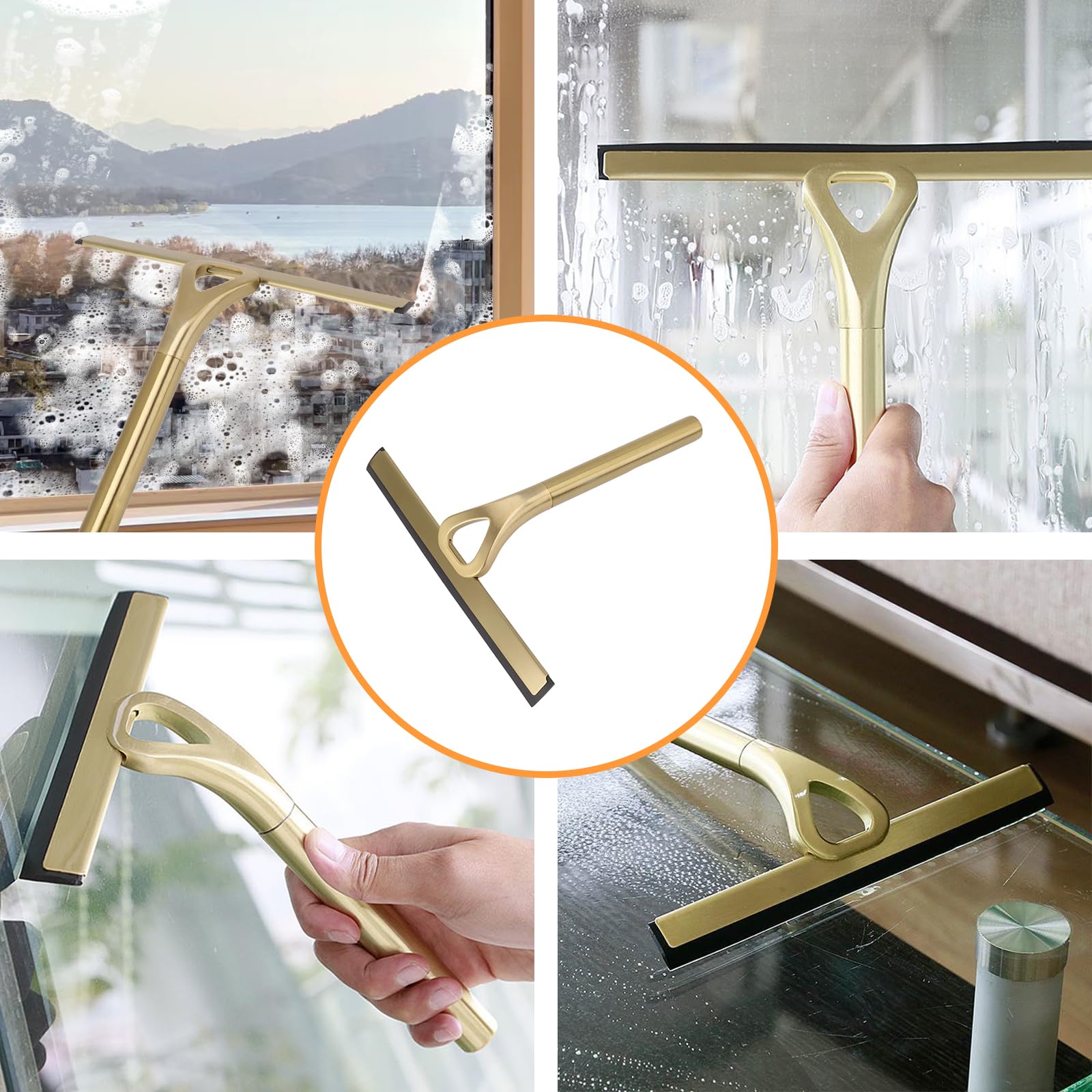 Raschietto Per Vetro Doccia In Acciaio Inox - Con Gancio Per Appendere