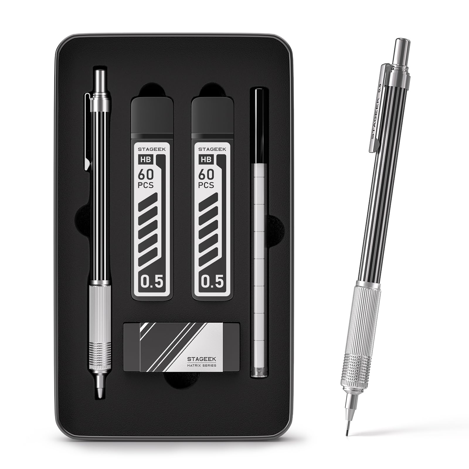 Amazon.co.jp: STAGEEK 0.5mm シャープペンシル メタルギフトケース