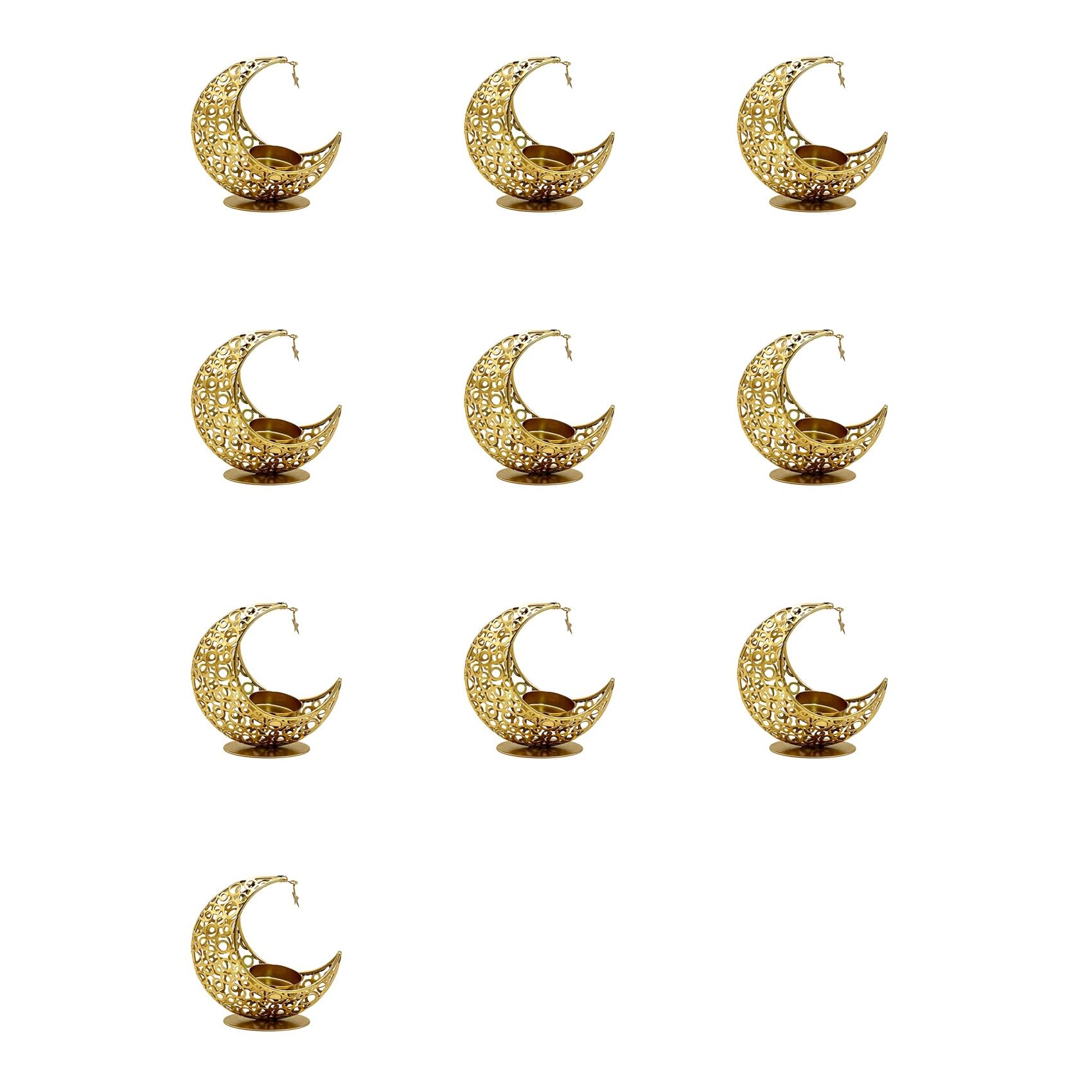 Cadeau Eid Mubarak lot de 10 bougeoirs Ramadan en métal pour la famille