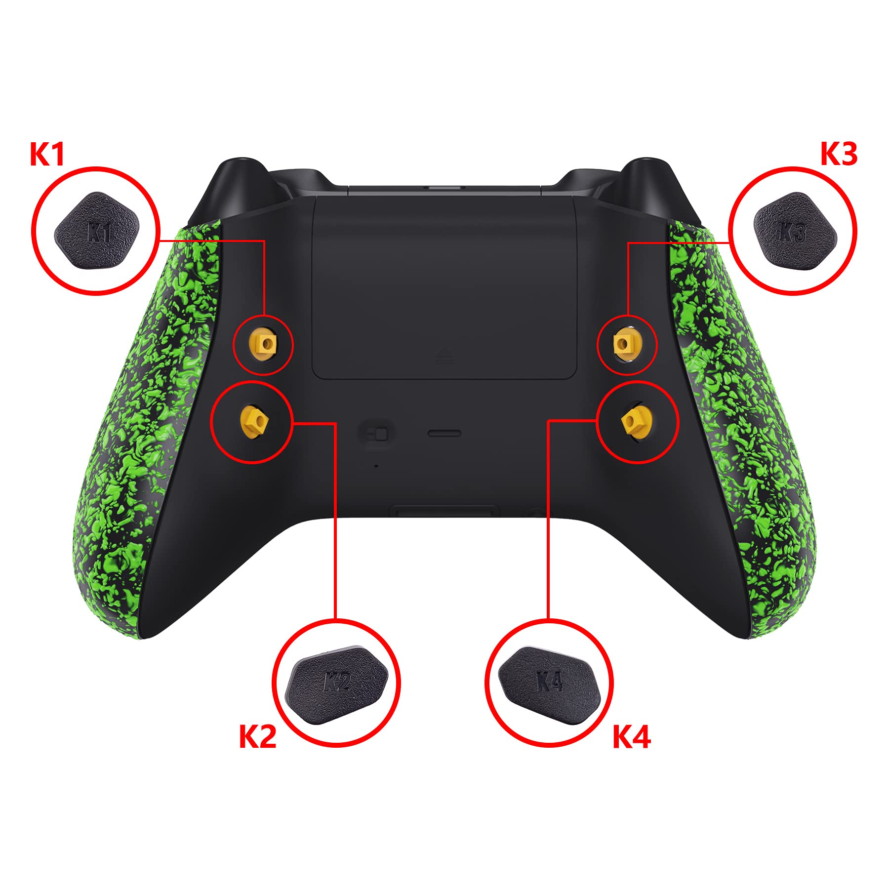 eXtremeRate HOPE Remap Kit Programmabile per Xbox Series X S Controller Scheda&Cover Posteriore&Grip&Tasti Posteriori per Xbox Core Joystick(Model 1914)-Verde Antiscivolo