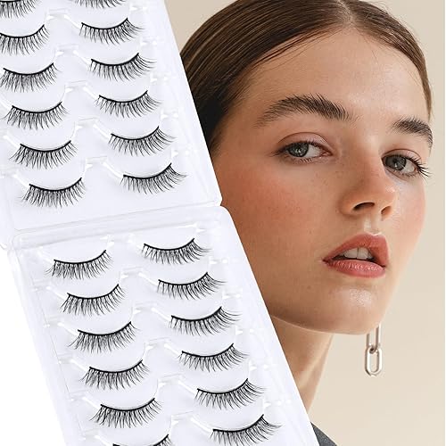 Miniatura 5 de Pestañas postizas de visón en racimo de gato, 0.276 in, pestañas de ojo de zorro, aspecto natural, esponjosas, tira rusa rizada, pestañas en racimo,