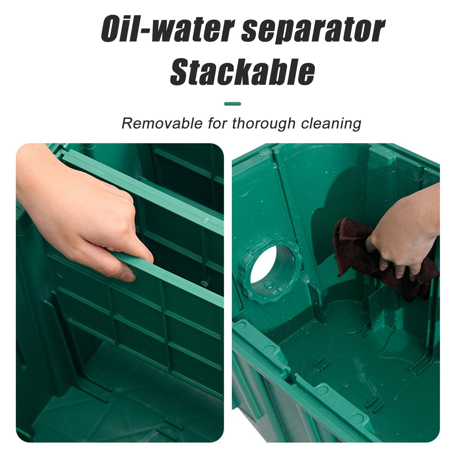 Trampa De Grasa Comercial para Montaje Bajo Encimera - Separador De Agua Y Aceite De Plástico con Cesta De Filtro, Sellado Integral, para Cocinas De Hostelería, 650 * 350 * 310mm, Right