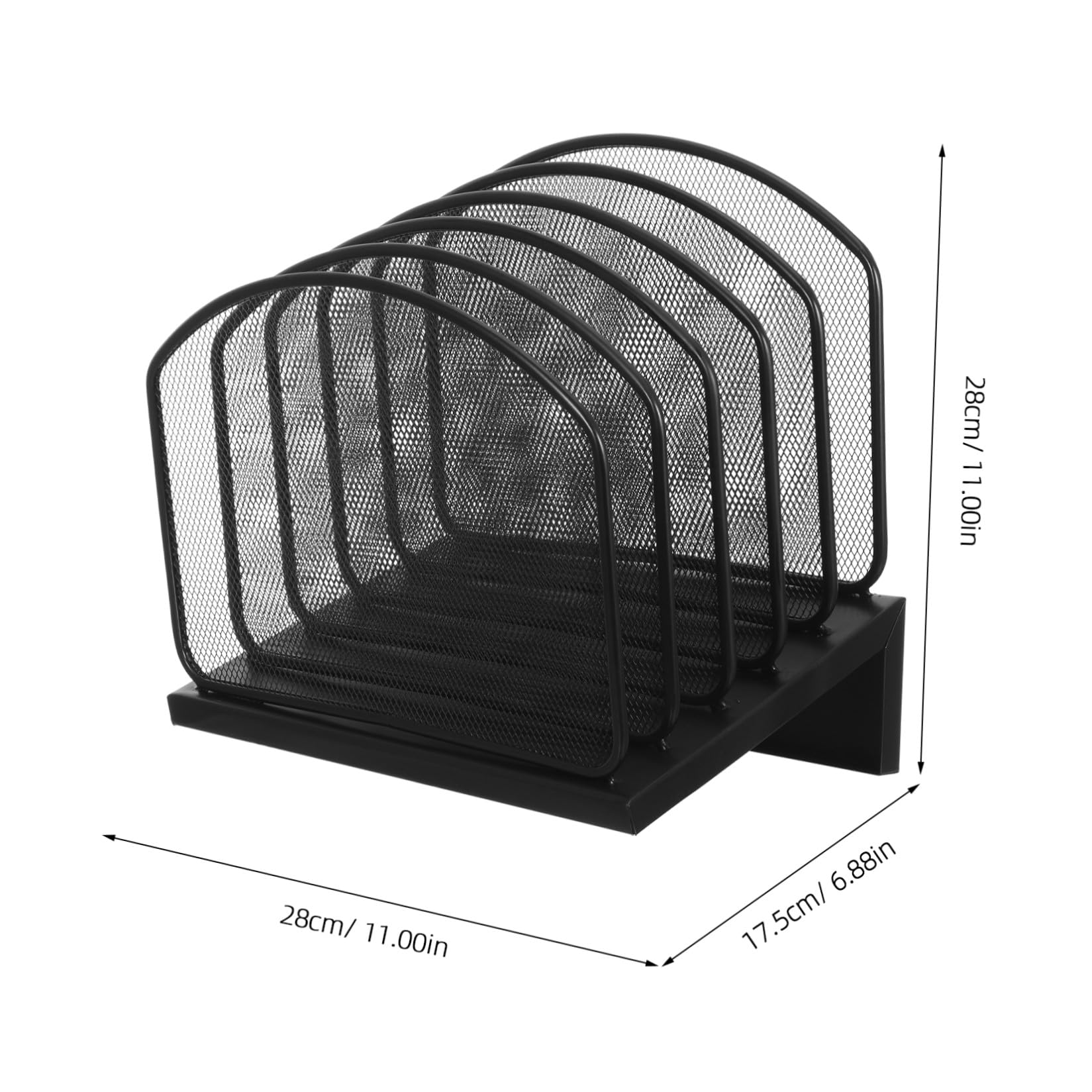 Organizer da Scrivania e Scomparti Multipli in Ferro Nero Struttura Verticale Portatile e Resistente, per Ufficio e Aula Scolastica