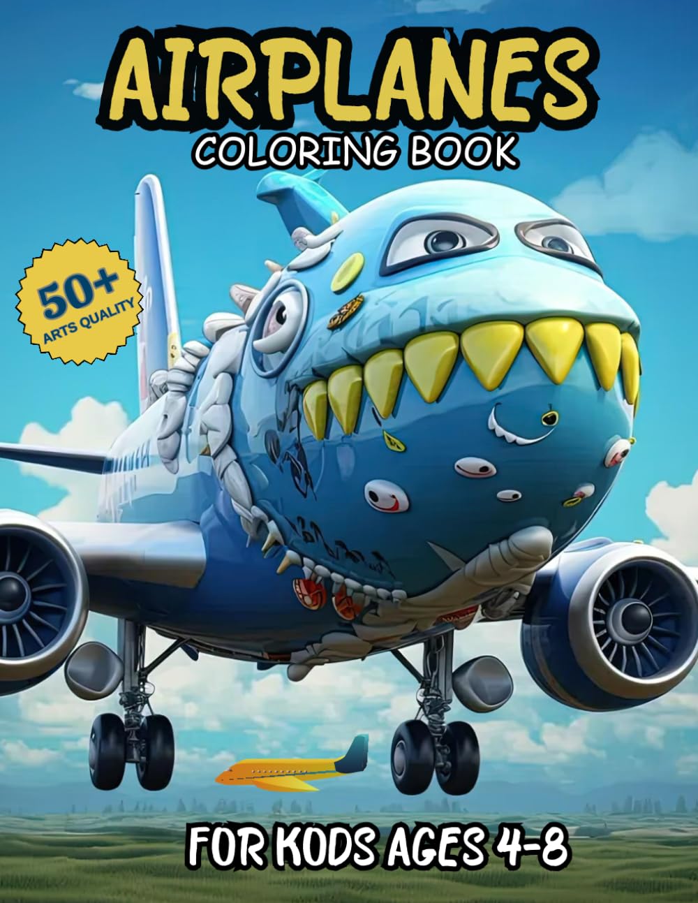 Airplane Coloring Book For Kids Ages 4-8: 50+ Awesome Coloring Pages of Commercial Aircraft Aeroplanes, Jets, and Propeller Planes for Children's ... and Pilots in a Diverse Range of Styles