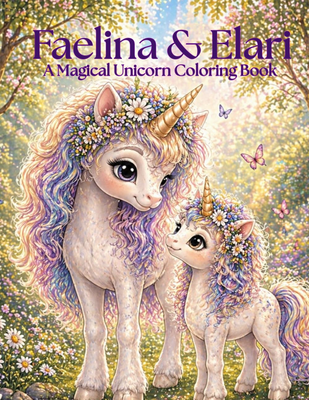 Faelina & Elari: A Magical Unicorn Coloring Book for Dreamers of All Ages