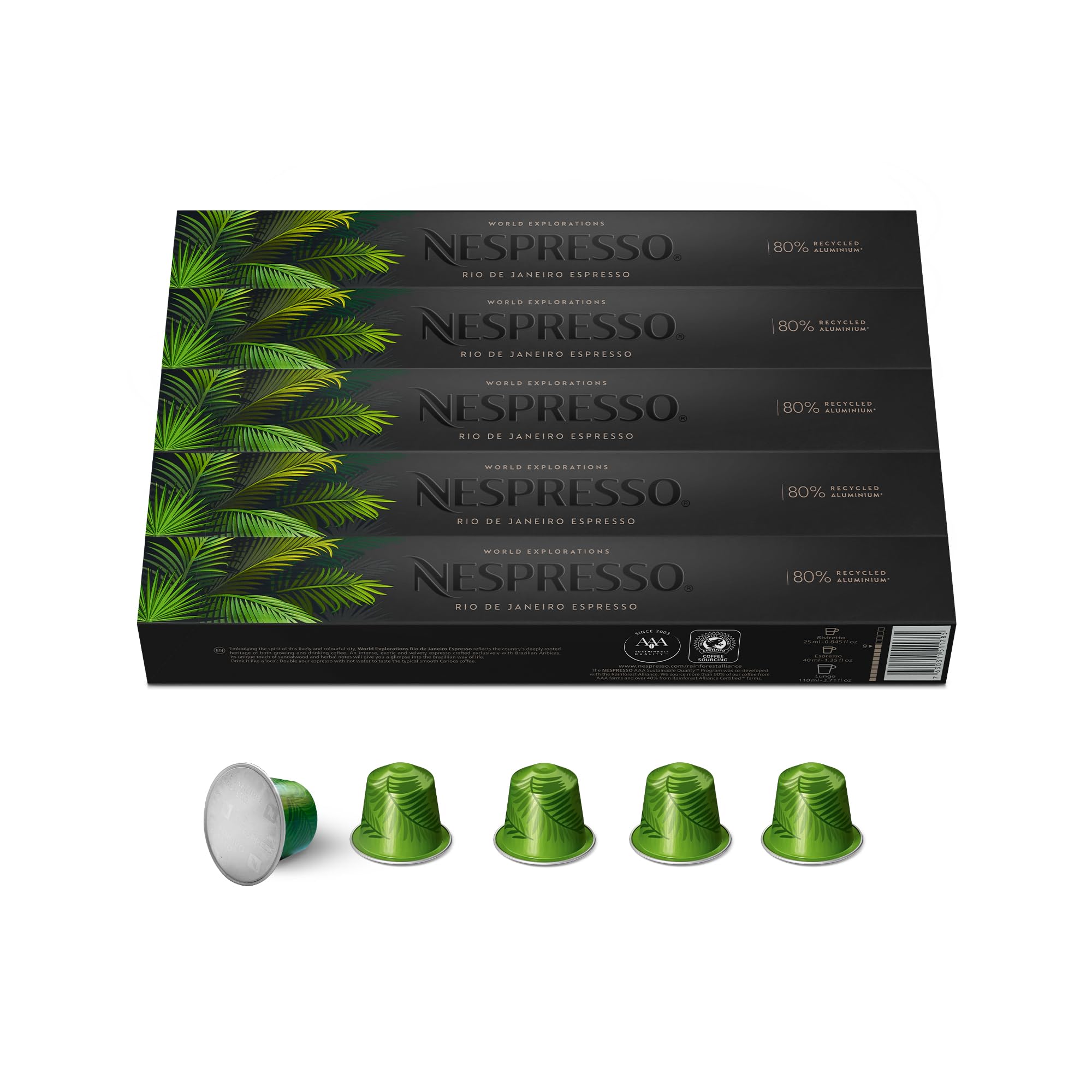 NESPRESSO ORIGINAL Rio de Janeiro 50 Kaffeekapseln | Arabica Kaffee, Dunkle Röstung, Intensität 9, Ideal für Ristretto & Espresso