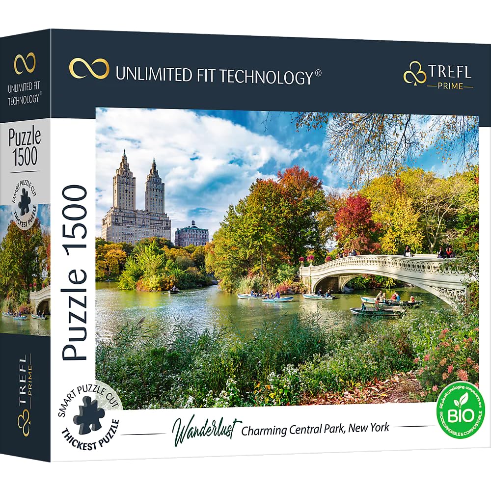 Trefl 26194 1500 Elemente, dickster Karton, BIO, ECO, USA, Reisen, Unterhaltung für Erwachsene und Kinder ab 12 Jahren, Uft Wanderlust Puzzle Charming Central Park New York
