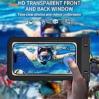 Vista 3 de Funda impermeable compatible con iPhone 14 Pro Max/13/12/11/XR/X/SE/8/7, Galaxy S22/S21 Google hasta 7.5 pulgadas IPX8 Dry Bag Vacation Essentials