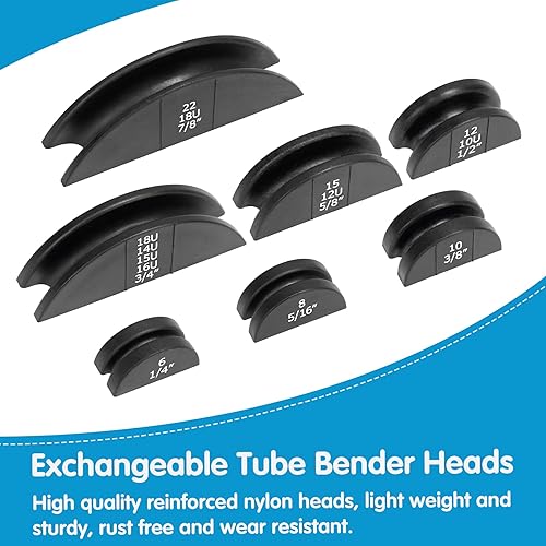 Miniatura 3 de Air Jade Kit de doblador de tubos, herramienta manual de dobladoras de tubos de trinquete de refrigeración con estuche de transporte, 1/4 a 7/8