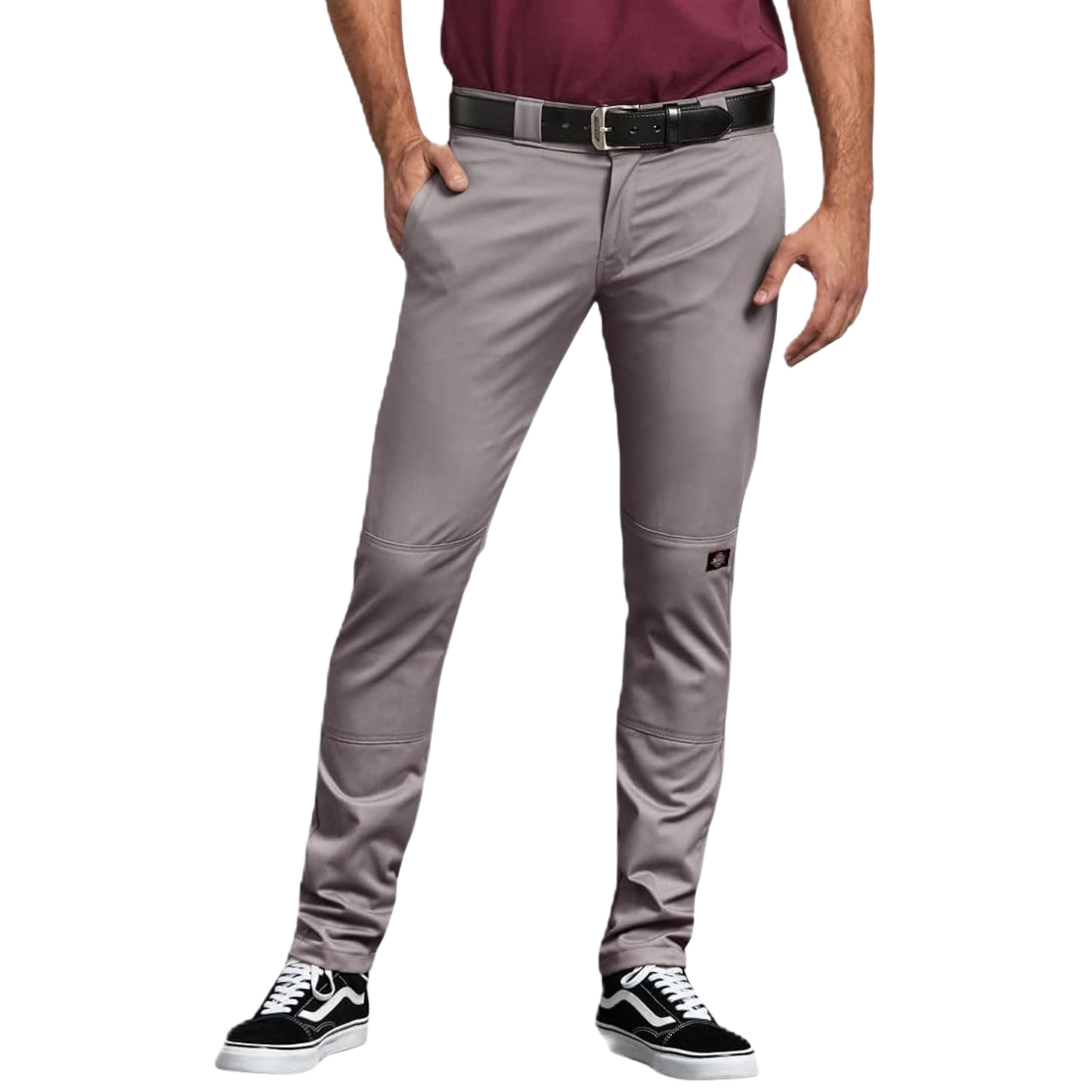 Dickies Men's Silver V1 Skinny-Straight Double Knee Work Pant, Silver, 33W X 32L