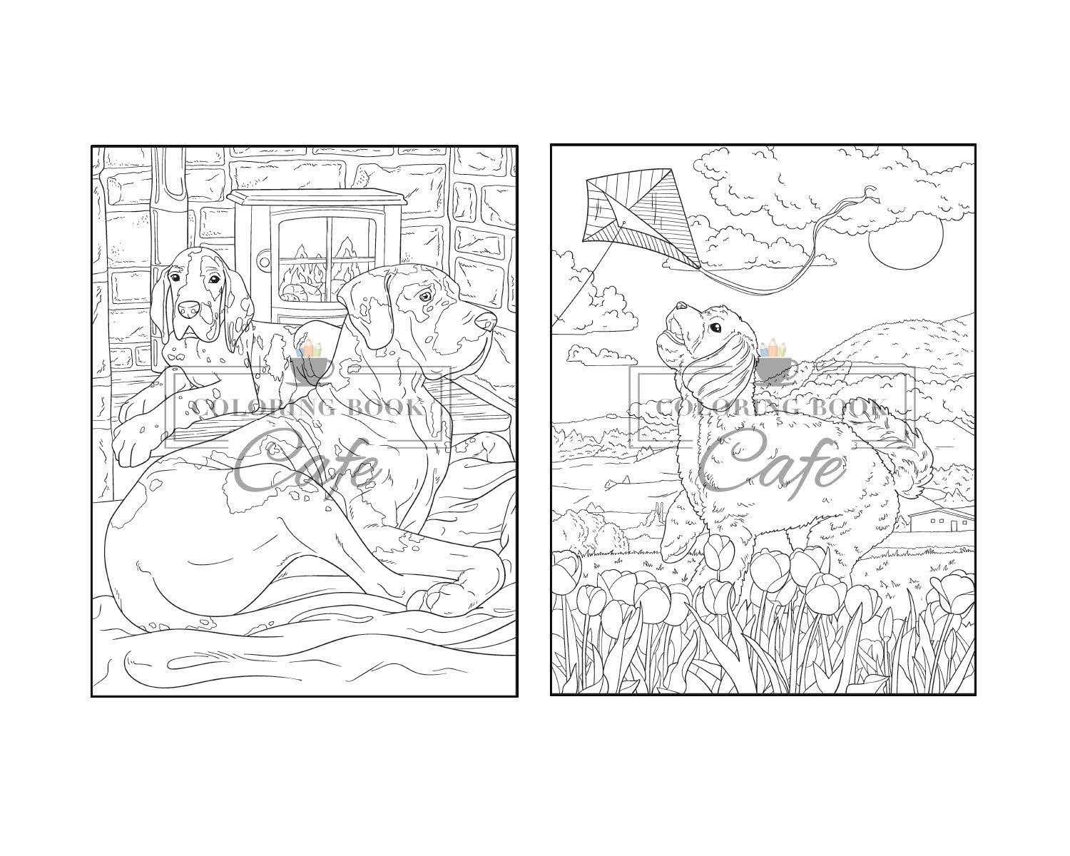 Dogs and Puppies Coloring Book: An Adult Coloring Book Featuring Fun and Relaxing Dog and Puppy Designs