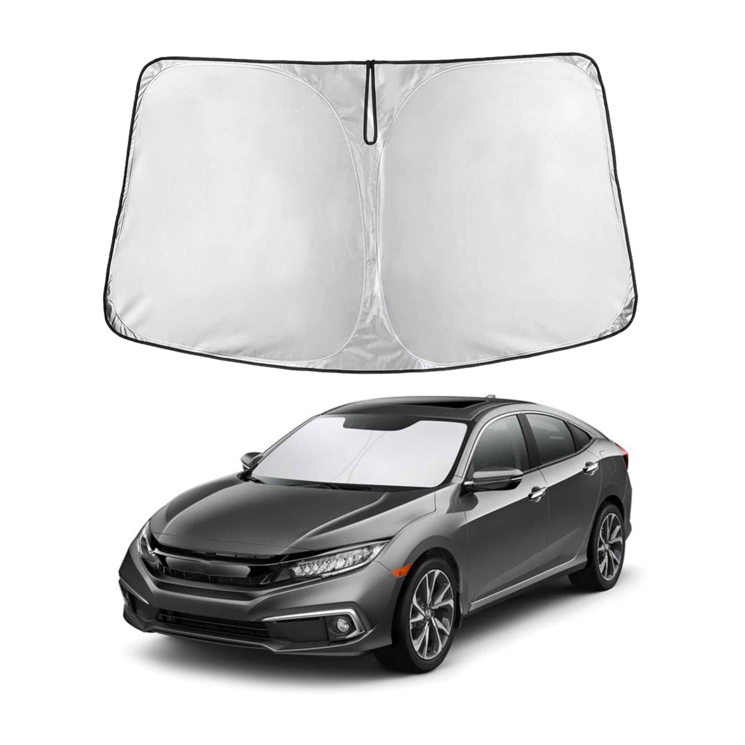 Econour Windshield Sun Shade for Honda Civic 2016-2021 Sunshade Foldable Window Sun Visor Protector Blocks UV Rays Keep Your Car Cooler | Car Protector Accessories