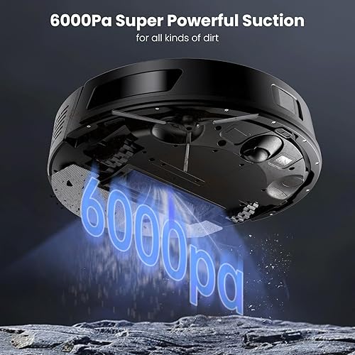 Miniatura 2 de Proscenic Q8 Robot aspirador con trapeador, ultra fuerte 6000Pa aspiradora robótica con navegación Lidar, 5 mapeos en tiempo real, WiFiAlexaAPP