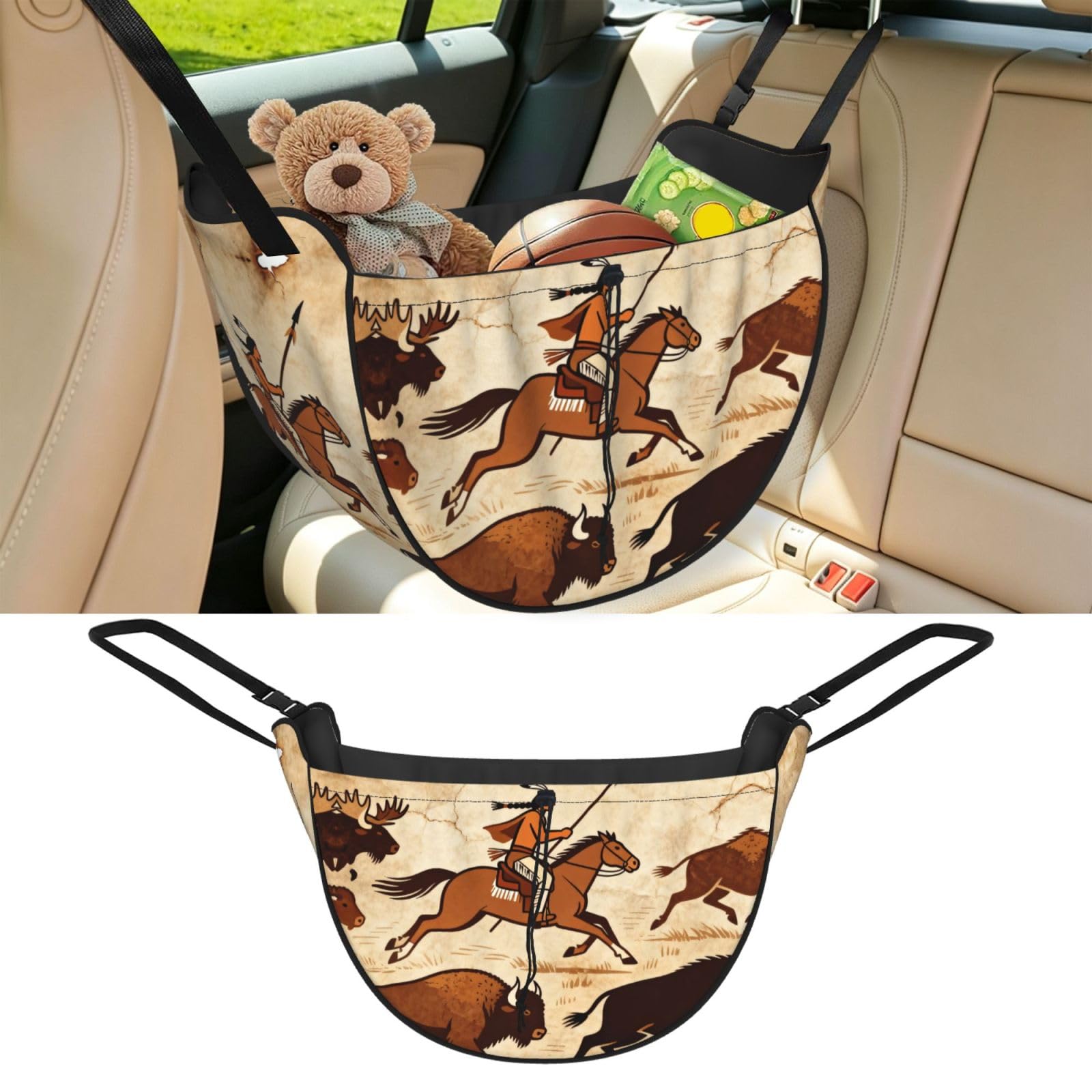 Cntdbu Black Hunting Car Seat Organizer-Backseat Storage Bag For Travel