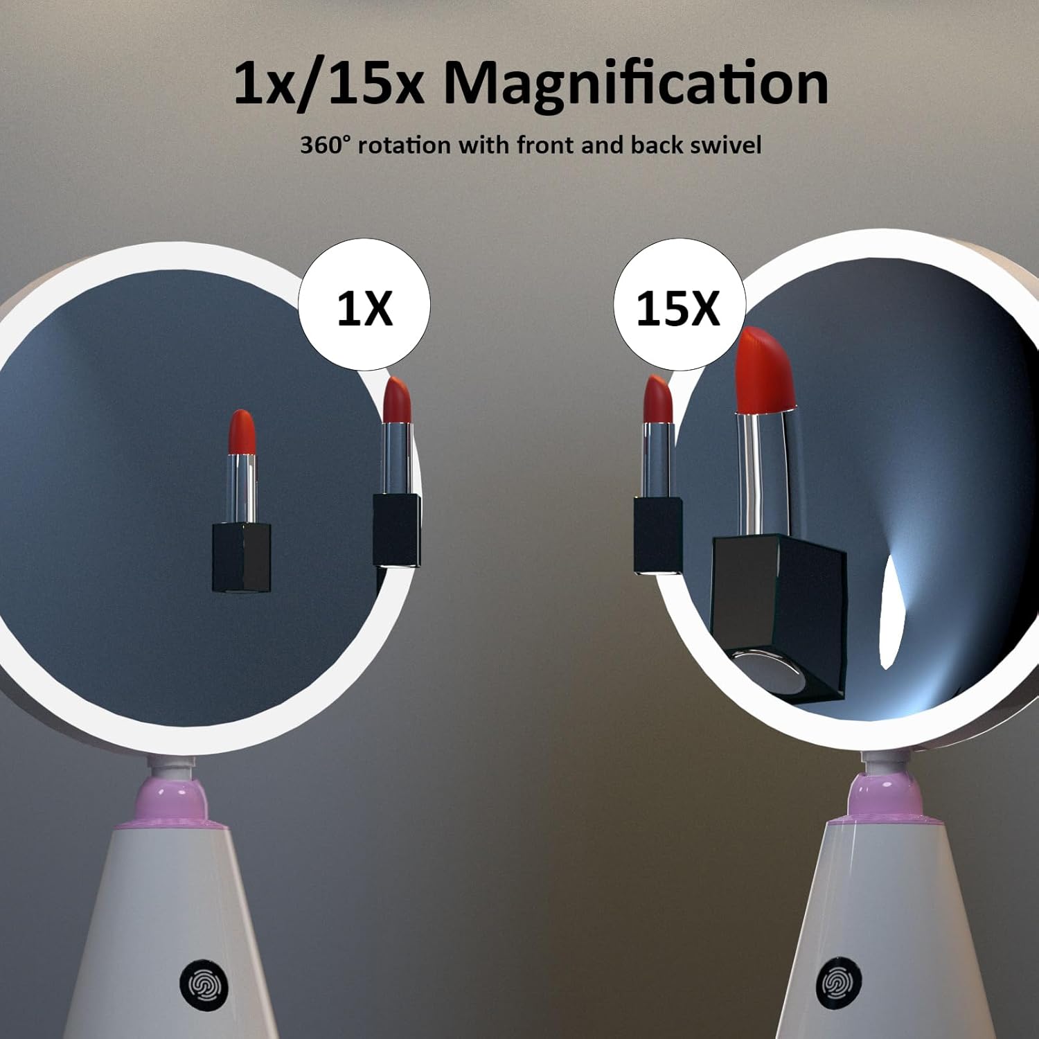 CFX Desktop 1.0-1X & 15X Magnification LED Makeup Mirror
