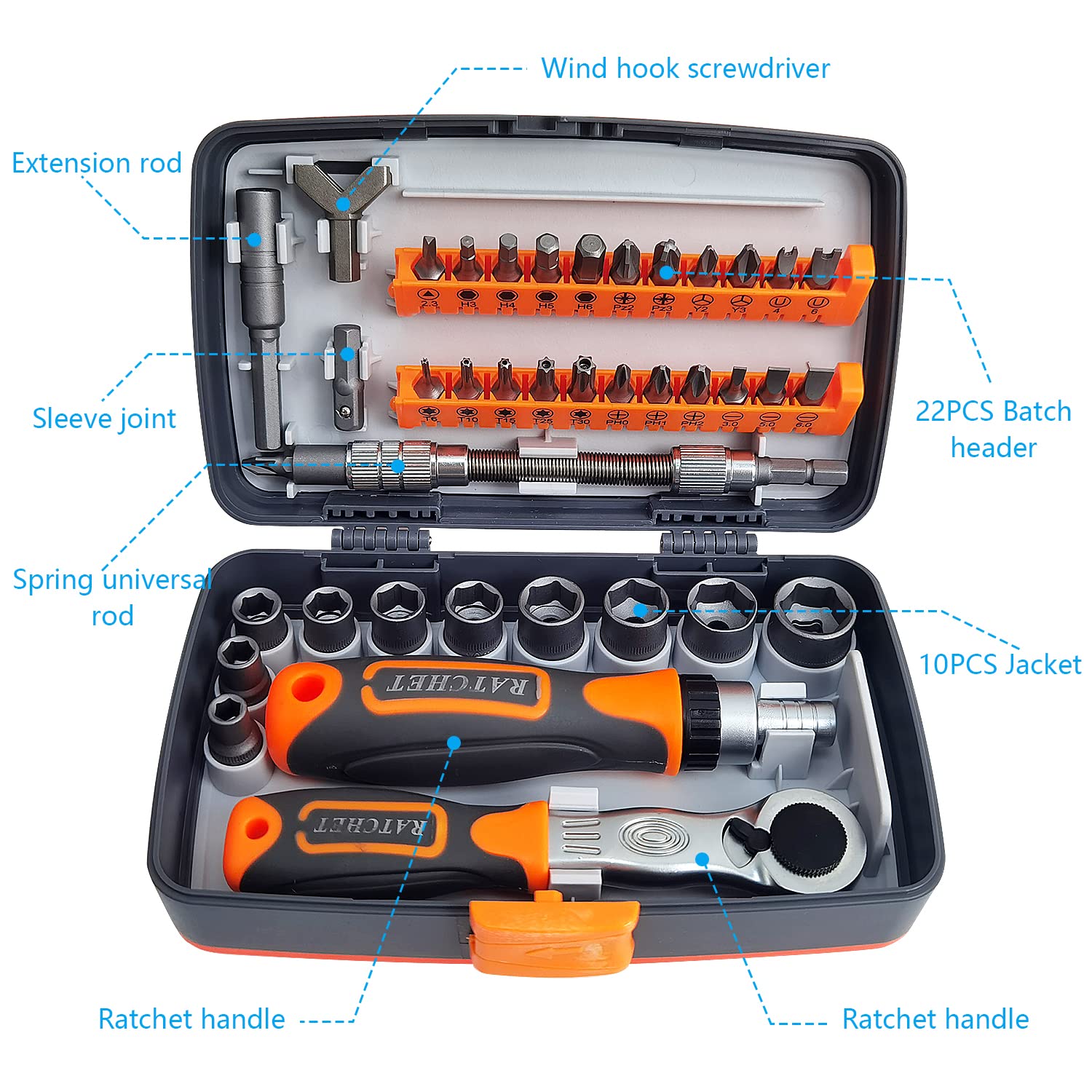 Set Cacciavite A Cricchetto - 38 In 1 Strumenti Per - Foto 4