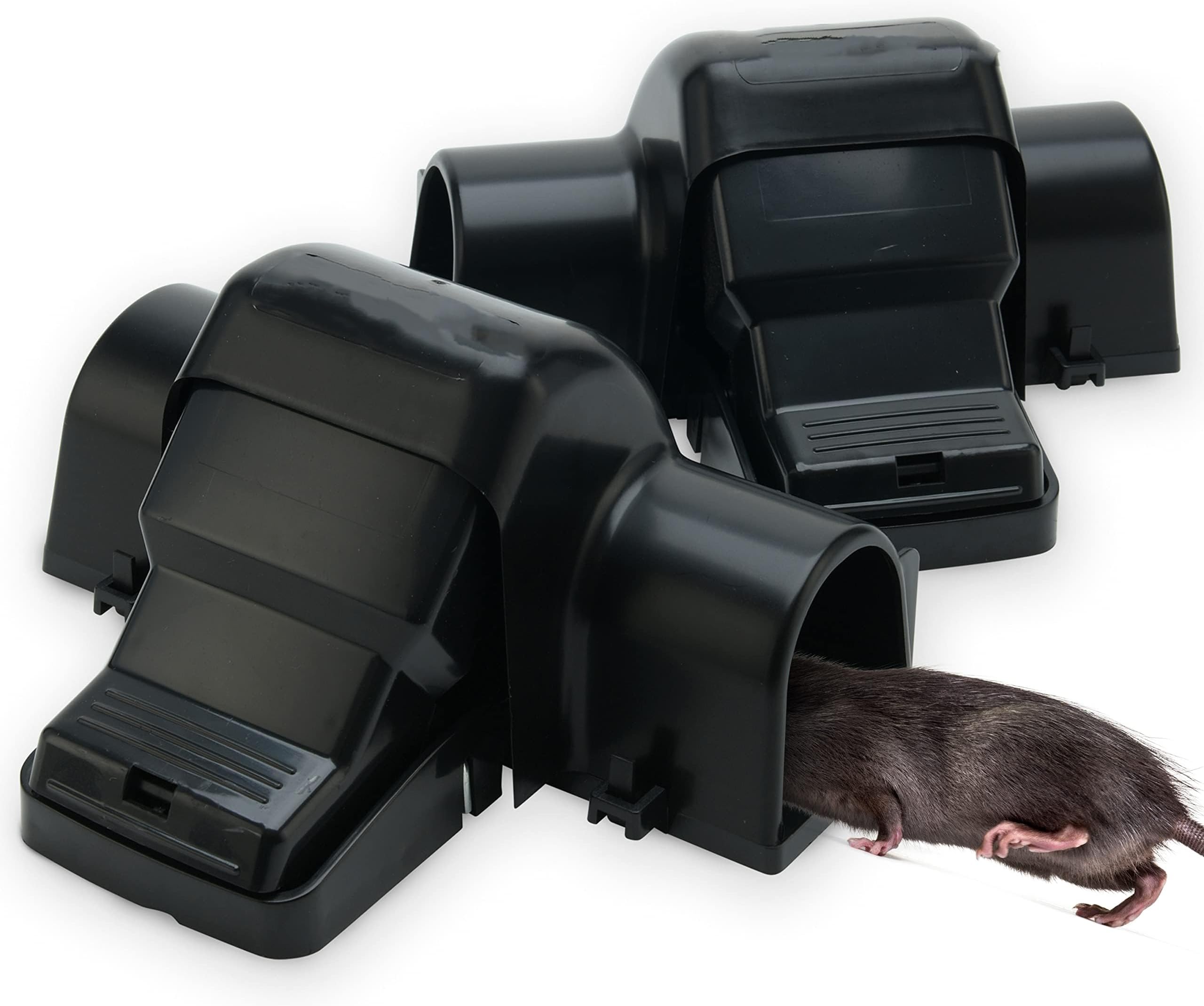 2PCS Rat Traps Indoor/Outdoor - Dual-Entry Large Rat Trap with Safe Hands Free Design for Home, Garden and Restaurant with 99.9% Trap Rate | Easy to Use Rodent Traps