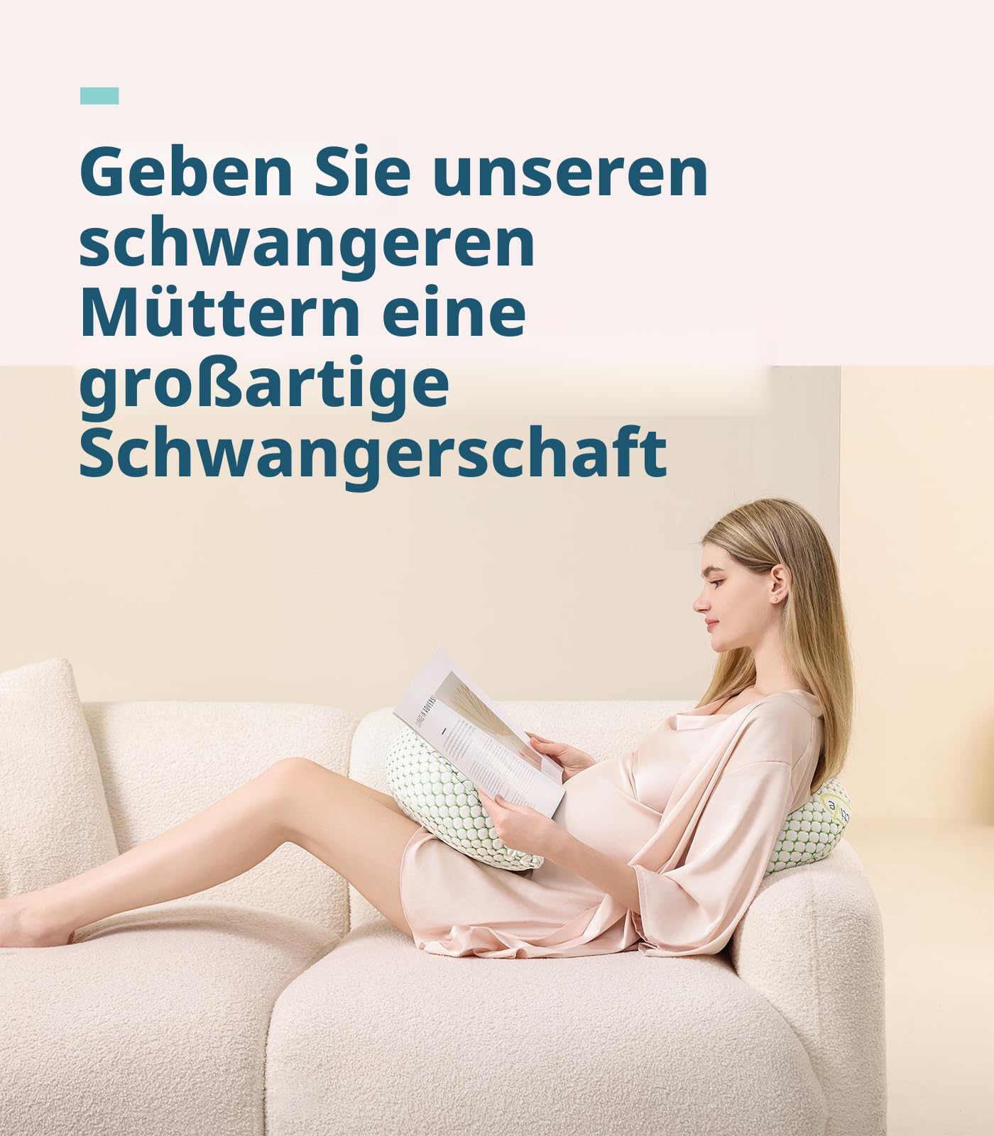 Oternal Schwangerschaftskissen für Schwangere Frauen, weiches Umstandskissen mit abnehmbarem Baumwollbezug