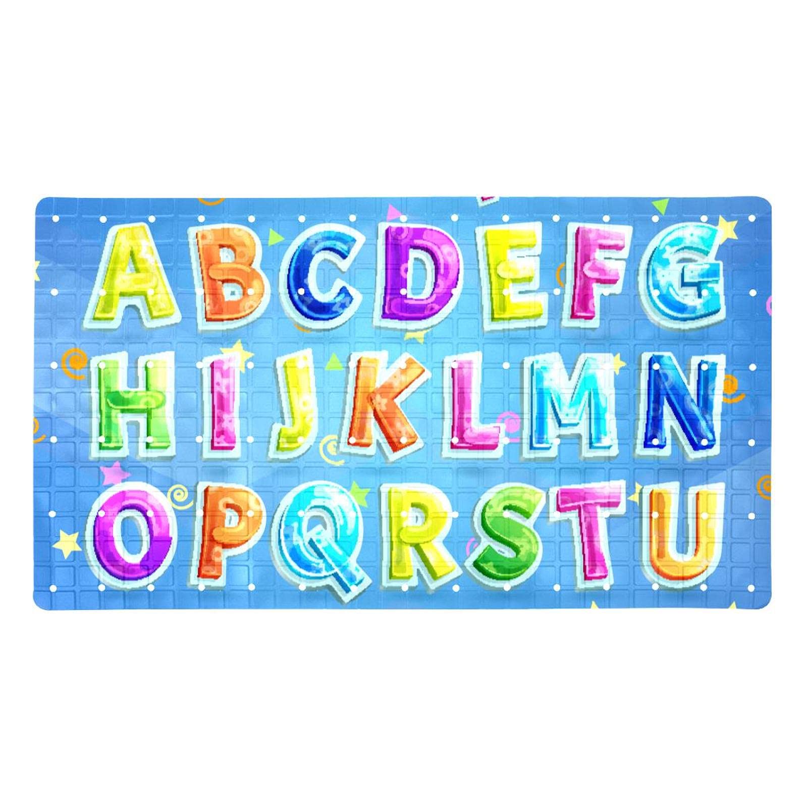 Alfombrillas antideslizantes para bañera de 45x27 cm con ventosas fuertes y diseño infantil azul