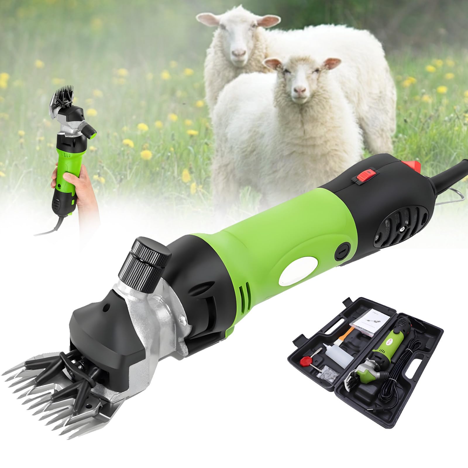 Tosatrice elettrica Professionale Senza Fili per Pecore, Tosatrice per Pecore per impieghi gravosi, Kit per la toelettatura del Bestiame da Fattoria per Pecore agnelli, bovini