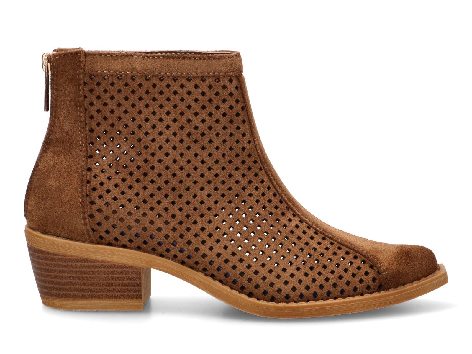 Etika Botines Calados de Entretiempo para Mujer, Diseño Casual de Caña Corta con Cremallera y Tacón Medio de 5cm, 31129