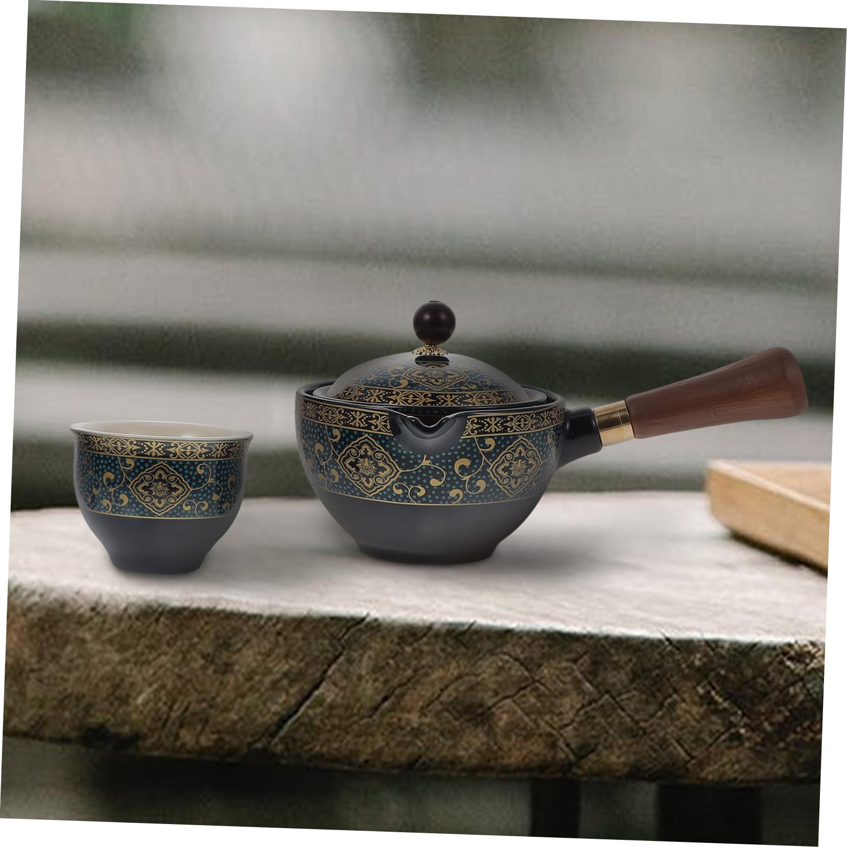 Cabilock Tetera y Diseño Cómodo Capacidad Moderada de Cerámica Mango Lateral Fácil de Usar para Preparar Té en Casa para Infusiones Tradicionales