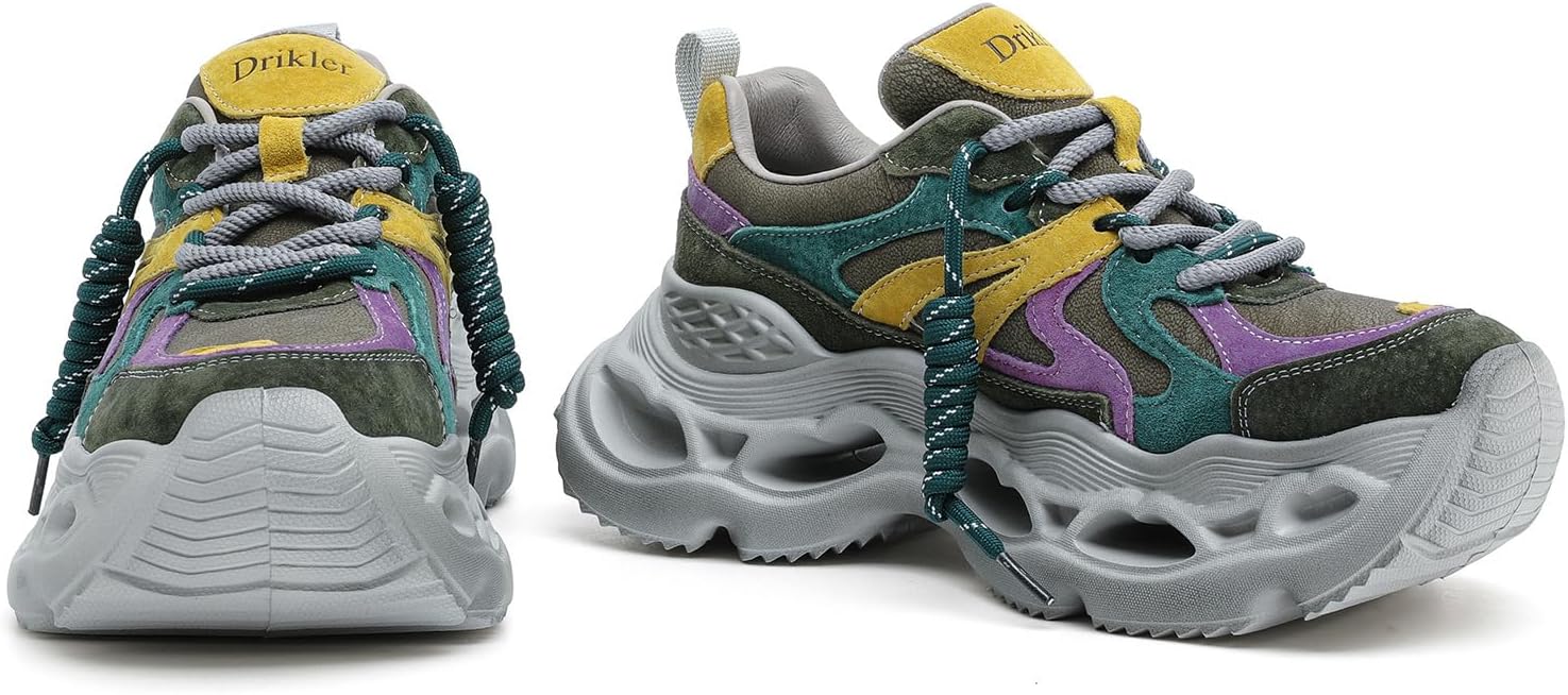 Women's Chunky Sneakers Stylish and Comfortable Lace-Up Platform Athletic Shoes That Fashion Walking Shoes - Image 4