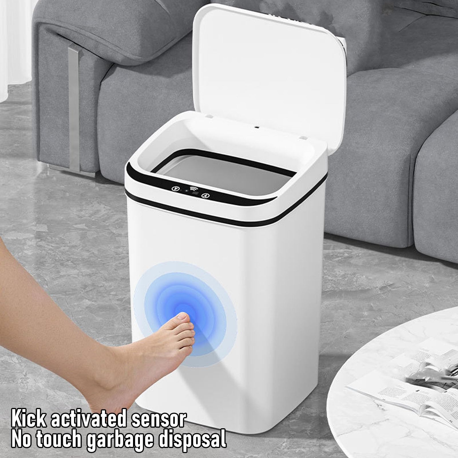 Sorandy Basurero sin Contacto para Cocina Baño, 18 L (WHITE)