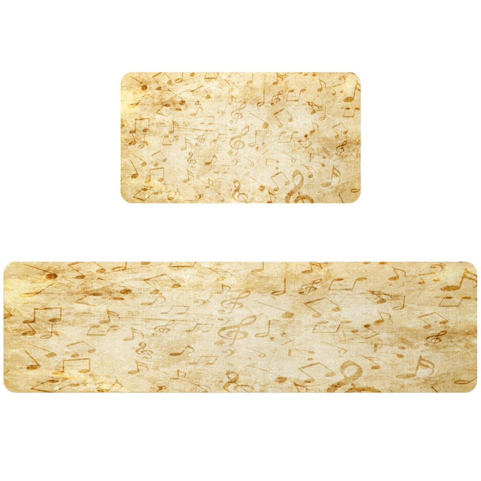 Tapete de cocina para pasillo y cuarto de lavado VAPOKF de notas musicales