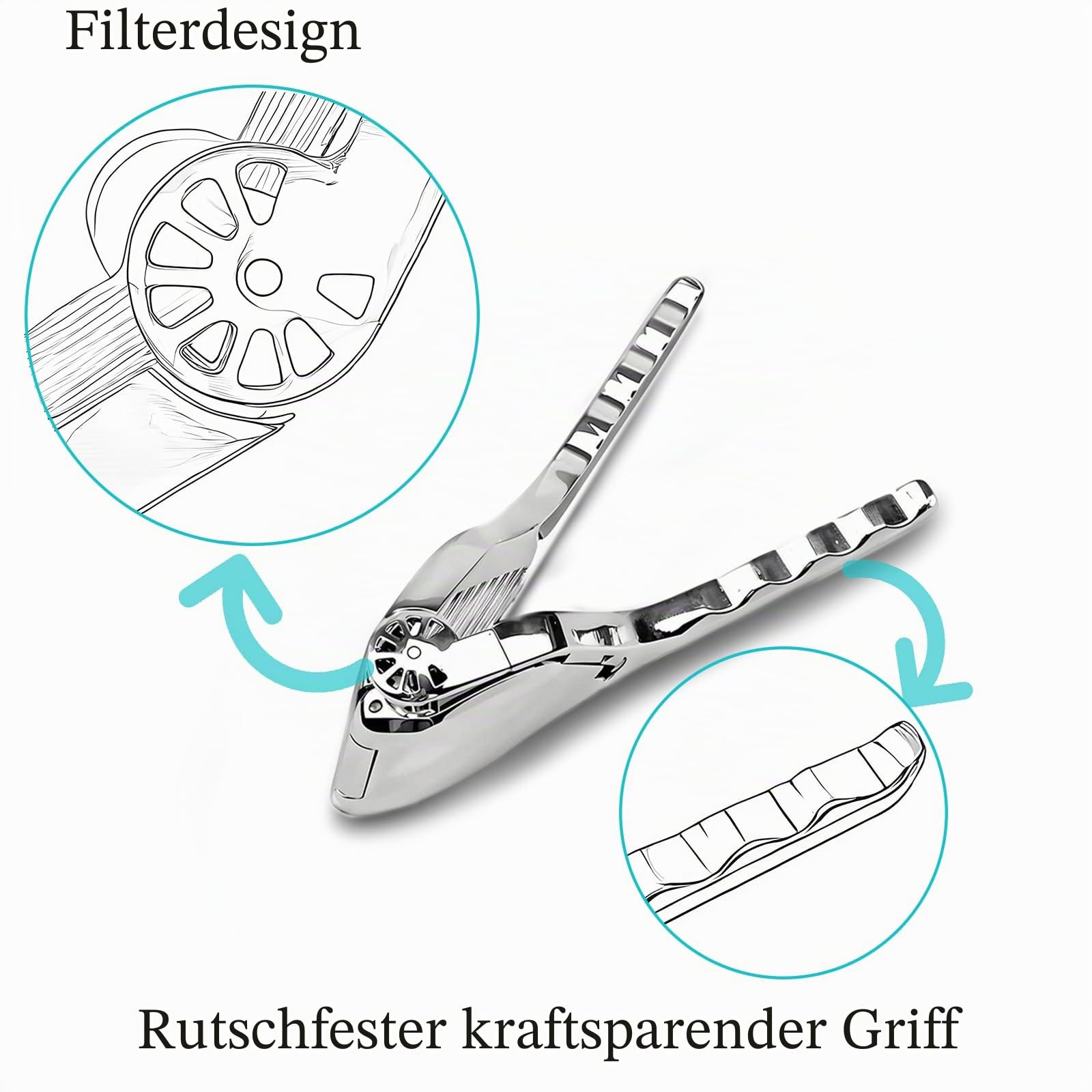 Robuste Zitronenpresse aus Edelstahl, maximale Extraktion, manuelle Entsafter, einfach zu drücken, zusammenklappbar, Limetten- und Zitruspresse, Handsaft-Extraktor