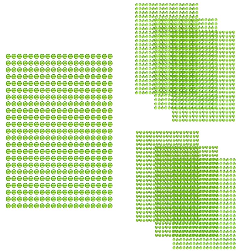 Fiozroor 6 Sheets Green Rhinestone Stickers 4mm Stick On Gems