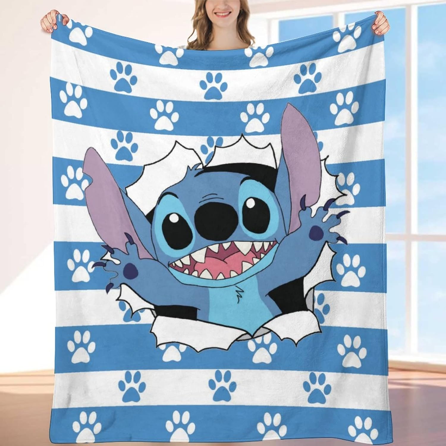 Nautance Unique Stiich Blanket, Fuzzy Cozy Blanket Flannel