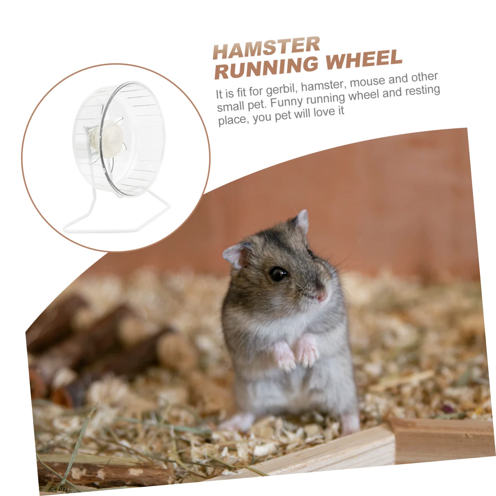 Ruota Silenziosa per Criceti Super Silenziosa Bianca | Plastica e Ferro, Forma a Ruota, per Piccoli Animali e Mouse, Accessorio da Esercizio Compatto