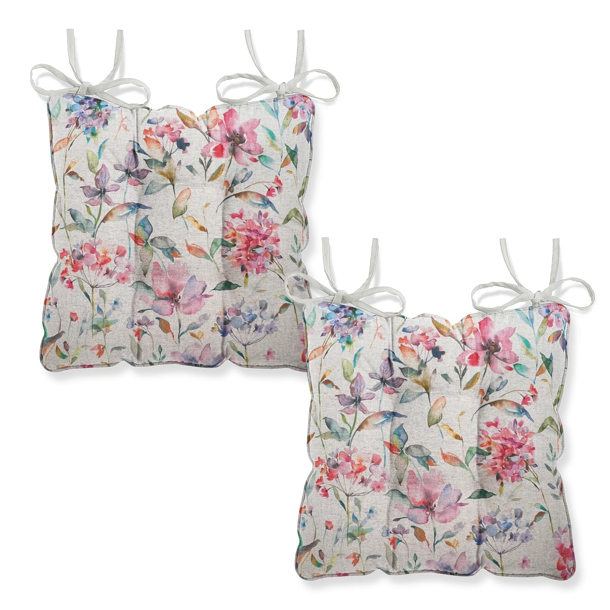 Harrison Cropper Multi Seat Pads For Dining Chair Giardino Chair Pads With Straps, Set Of 2 (Multi)