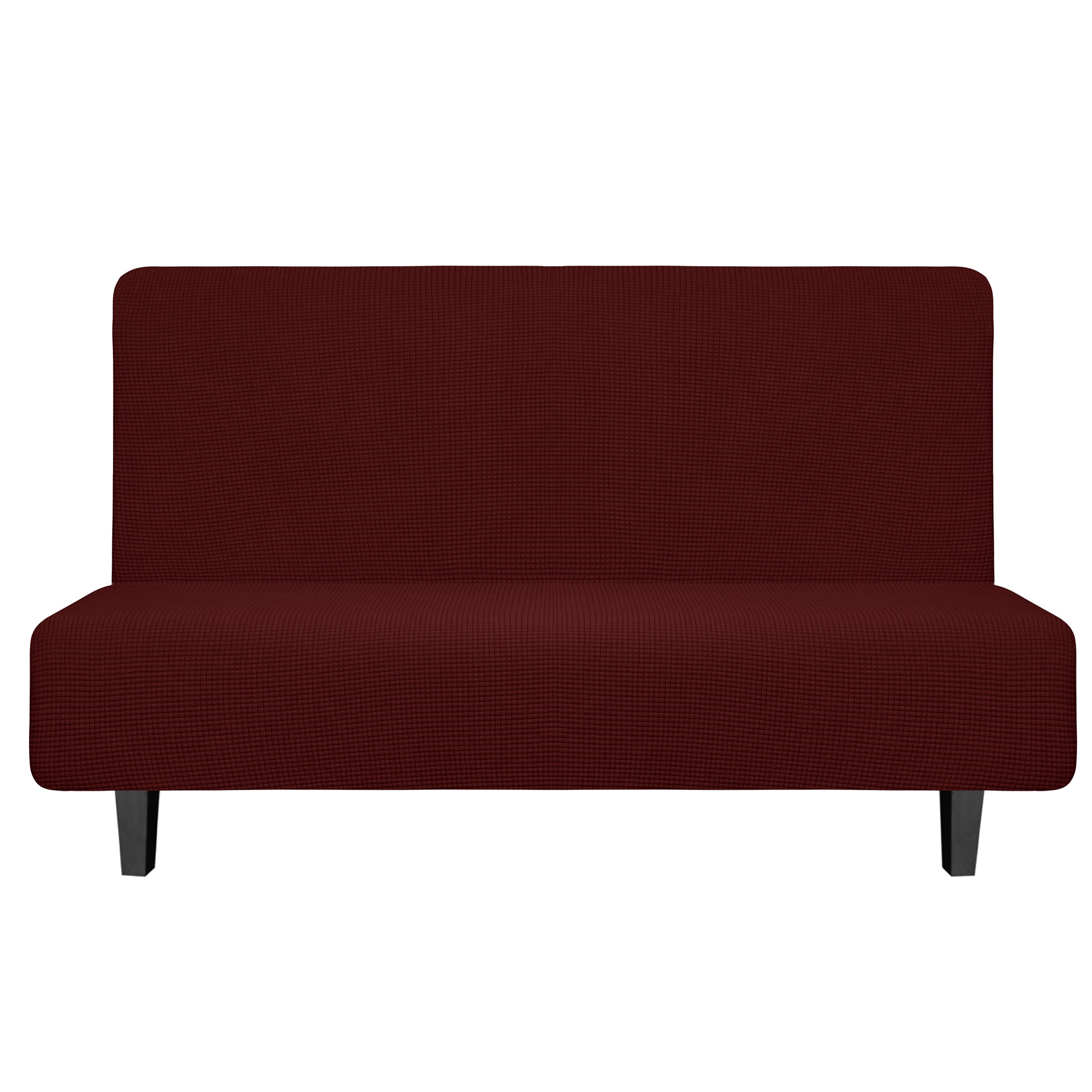 Easy-Going Stretch Medium Futon Slipcover Armless Futon Cover Wine