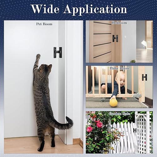 Miniatura 6 de Cerradura de cierre abatible de 90 grados, pestillo de puerta de granero resistente con tornillos, pestillo de cerradura de puerta de seguridad