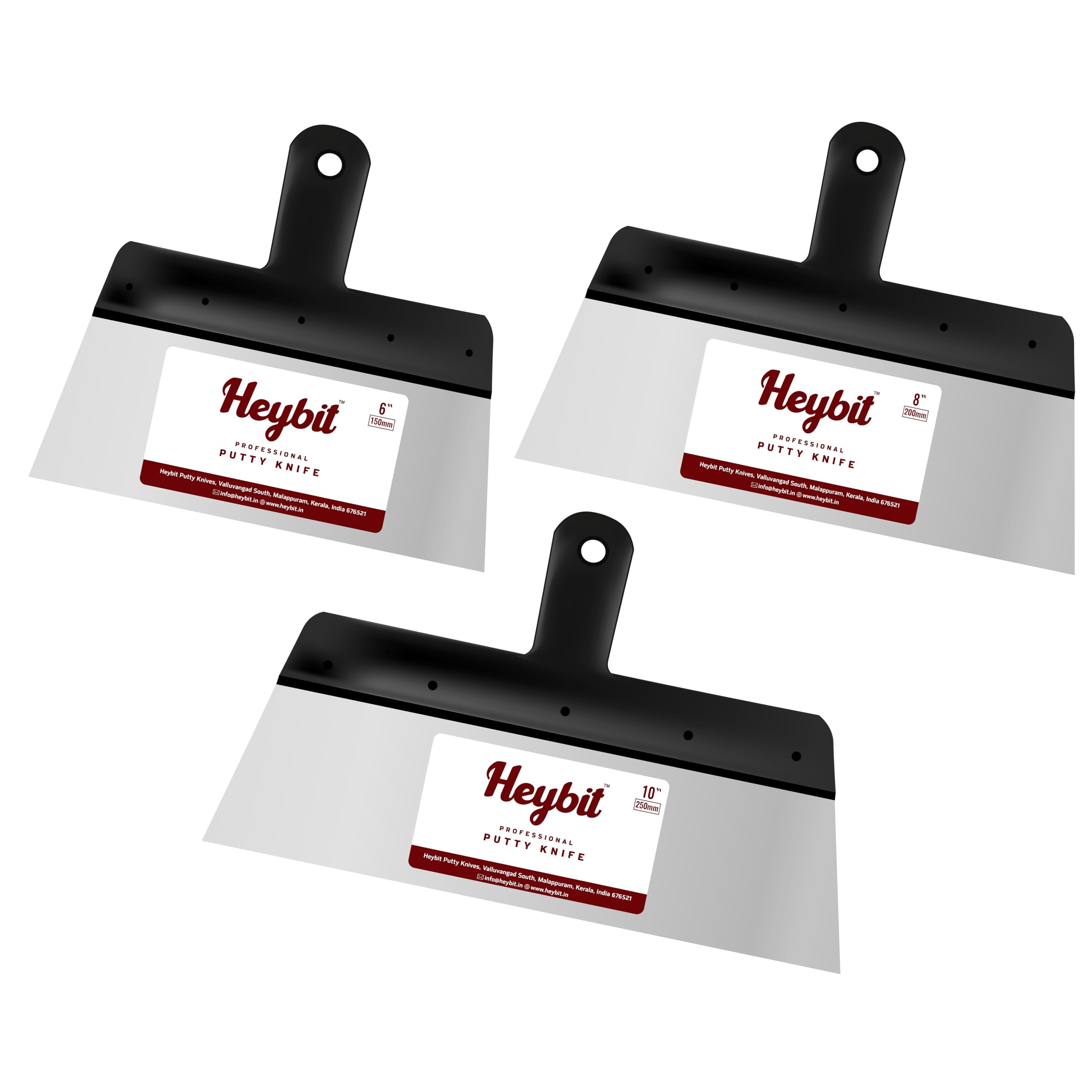Heybit 6" 8" 10" Scrapper Set Steel Blades Putty Filler Plaster Drywall Decorate Flexible Tapping Putty Cleaning Filling Knife | Pack of 3… (B0918L466D) Amazon Price History, Amazon Price Tracker