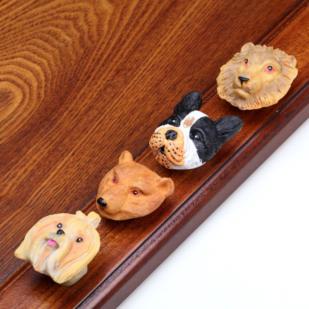 Liaozy888Liaozy888 Mix Resin Animal Lion Dog Shape Cabinet knobs and Handles for Children's Furniture Drawer Handles (4)
