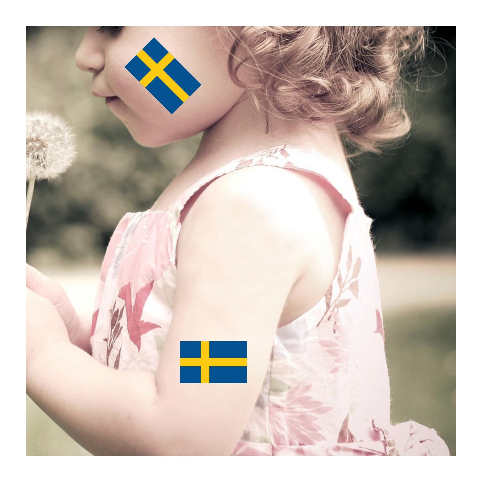 Womaha 30 Sheets Sweden Flag Temporary Tattoos for Kids Adults Fans Fake Face Tattoo Stickers, Blue Yellow - Image 4