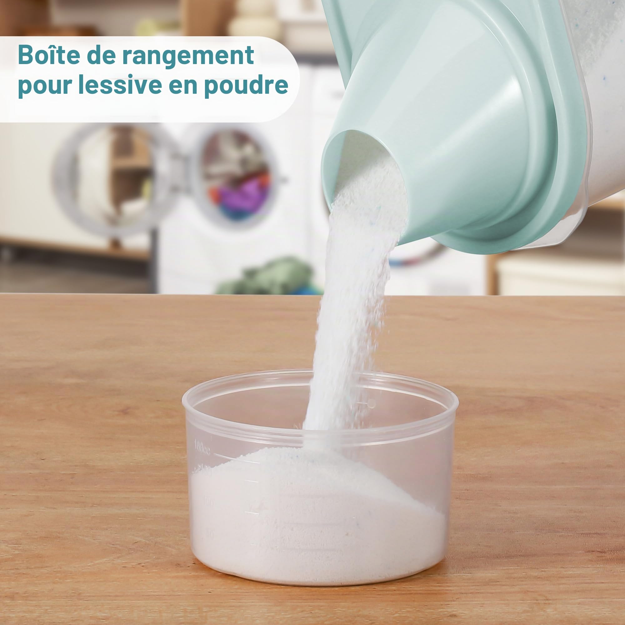 2 Pièces Distributeur Lessive Liquide, 2L Distributeur de Lessive, Durable Plastiques PP Distributeur Lessive, Incassable Doseur Lessive Liquide, Rangement Lessive pour Poudre Laver Détergent Base