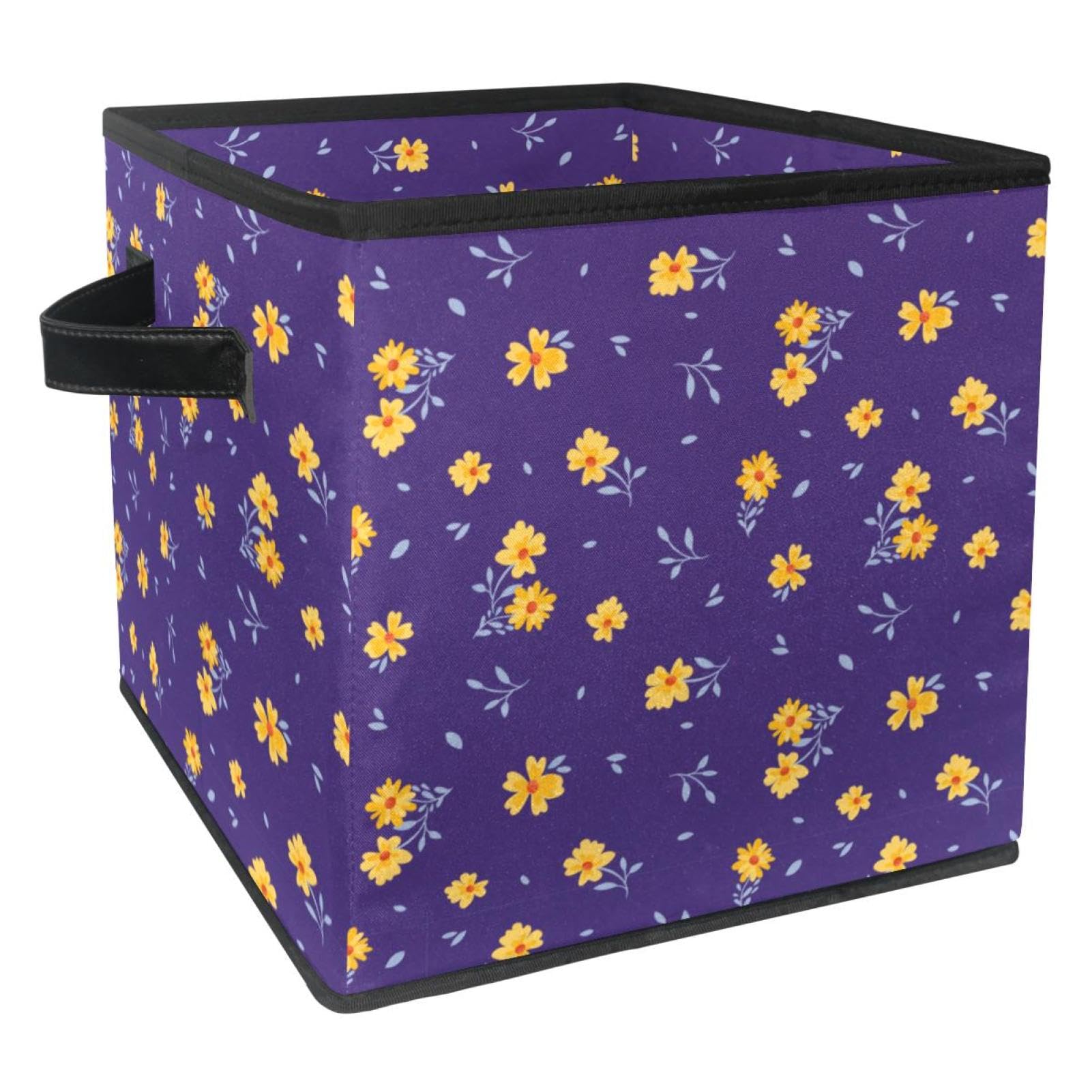 Boîte de rangement pliable en tissu violet pour vêtements et placard