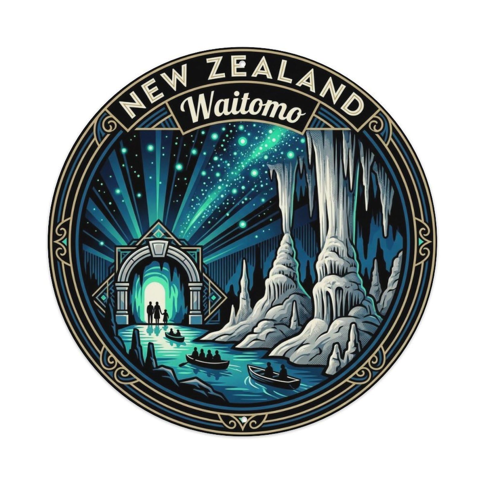 Vintage Travel New Zealand Enchantment Vintage Metal Tin Sign Plaque Wall Decor for Cafe, Club Bar, Office, Garden Metal Poster 8x8Inch