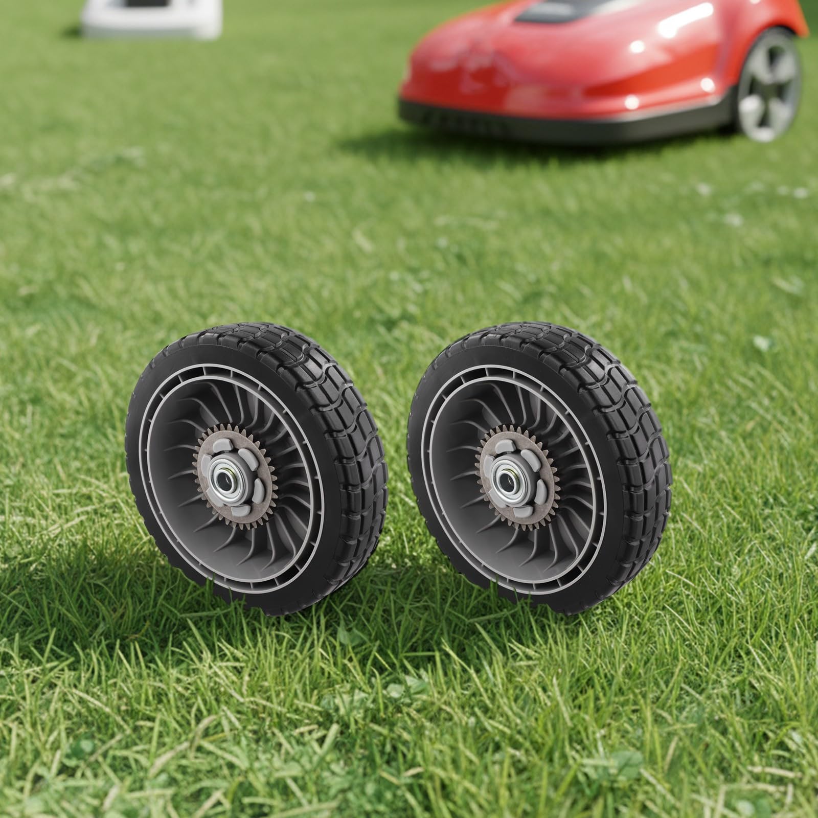 Ruedas para cortacésped HRR216 HRS216 HRT216, 8 x 2 pulgadas delanteras y traseras para juego de neumáticos con kit de engranajes de transmisión 12T, 44710-VL0-L02ZB