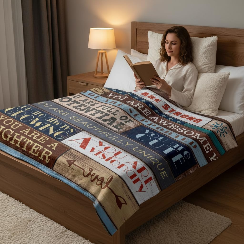 Accnicc Inspirational Blanket 40x50 in, Get Well Blanket for Women Men After Surgery, Chemo Cancer Care Spiritual Affirmation Encouragement Sympathy Life Comfort Gifts Blankets - Image 8